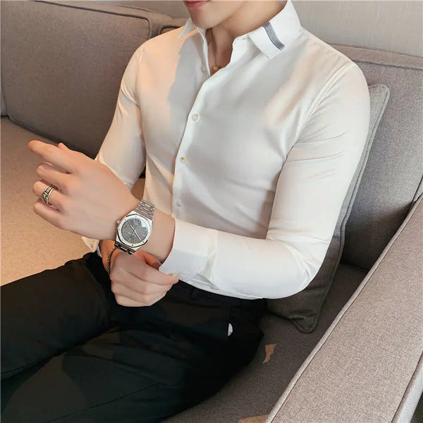 2022 Men's Stylish Slim Fit Checkered Dress Shirt