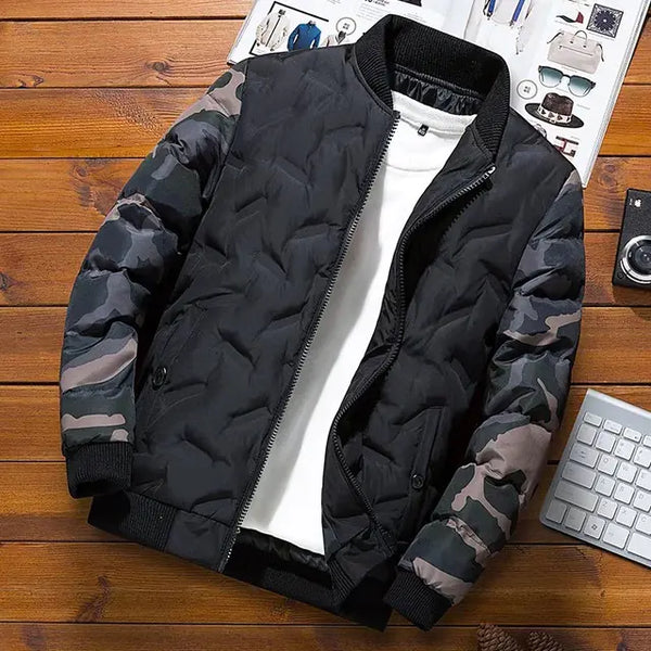 Men's Camouflage Bomber Jacket - Thick Warm Windbreaker
