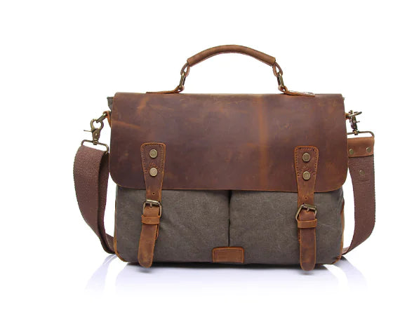 Men's Canvas Messenger Bag, Shoulder Briefcase