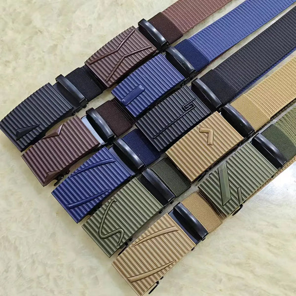 Men's Nylon Automatic Buckle Canvas Belt - New Trend