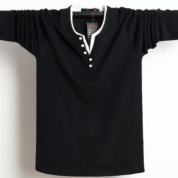 Plus Size Long Sleeve T-Shirt for Men - Korean Style