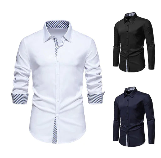 2016 New Stylish Double Layer Collar Men's Shirt