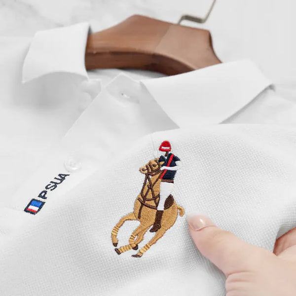 Men's Cotton Polo Shirt - Embroidered Short Sleeve Tee