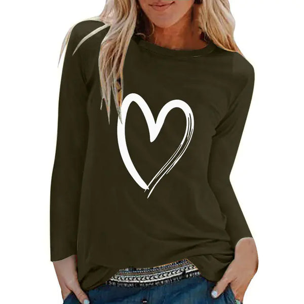 Women's Casual Long Sleeve Loose Basic T-Shirt