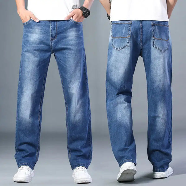 Men's Loose Straight Wide-Leg Summer Jeans Pants