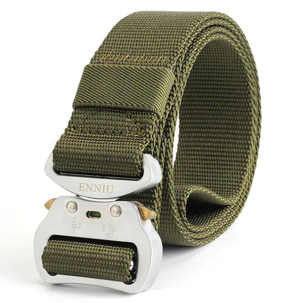 Tactical Men's Belt with Aluminum Buckle and Nylon Strap