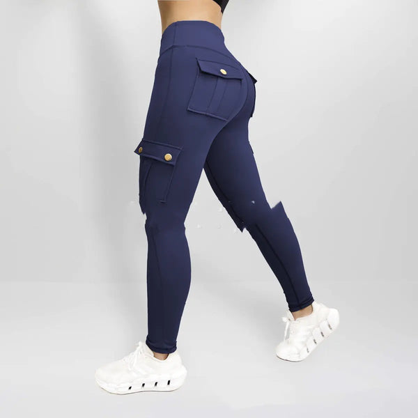 High Elastic Women's Fitness Pants with Pockets