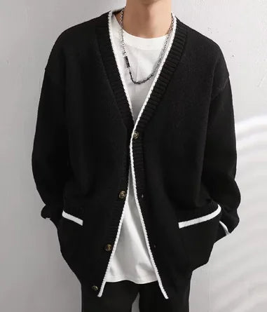 Men's Loose Knit Sweater Coat