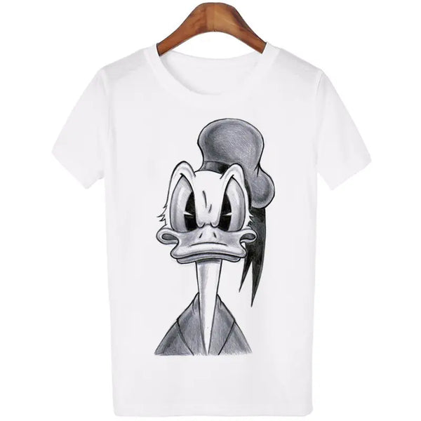 Women's Cartoon Short Sleeve T-Shirt - Casual Style