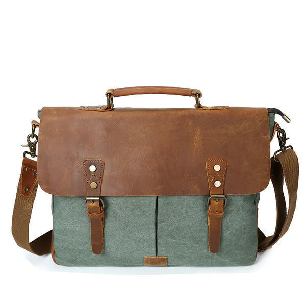 Men's Canvas Messenger Bag, Shoulder Briefcase