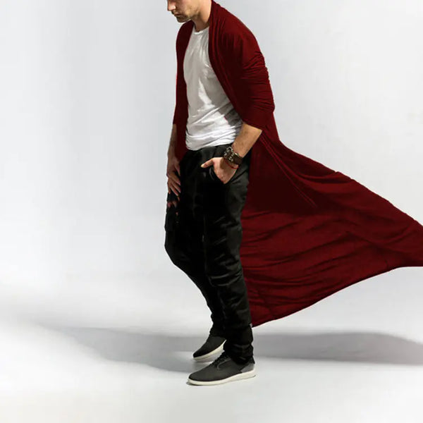 Men's Slim Fit Casual Long Trench Coat