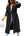 Fazortev Womens 2023 Winter Coats Open Front Long Jackets Lapel Drawstring Waist Trench Coat Outerwear With Pockets