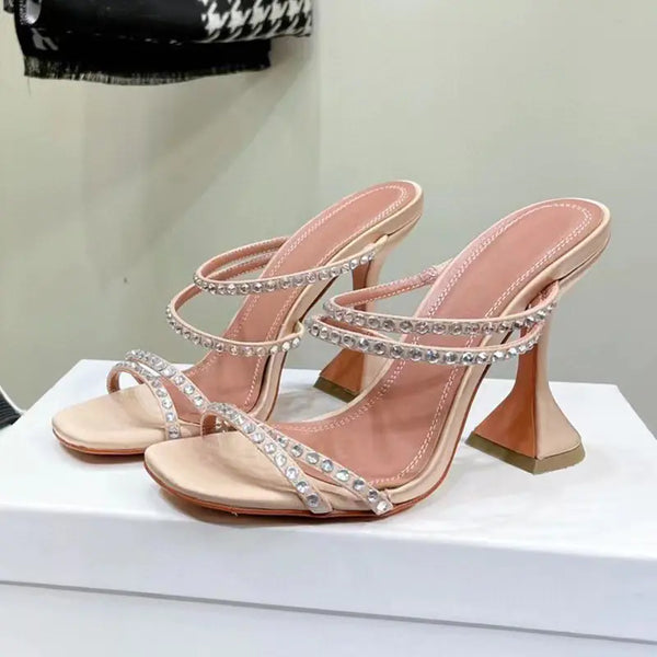 New Women's Rhinestone Leather Sandals
