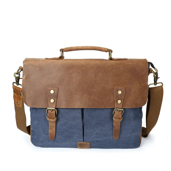 Men's Canvas Messenger Bag, Shoulder Briefcase