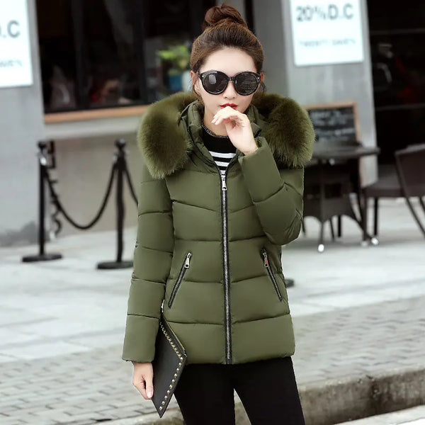 2019 Women's Detachable Hooded Warm Cotton Jacket