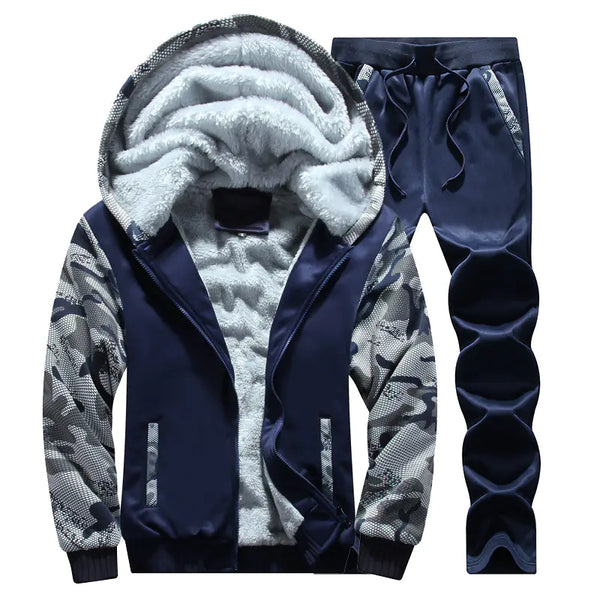 Men's Thickened Fleece Sportswear Set (Customizable)