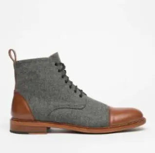 Round Toe Lace-up Low Ankle Boots