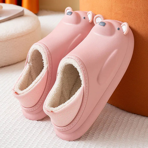 Waterproof Cotton Slippers Bag with Thick-soled Cartoon
