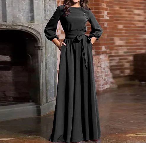 Women's Round Neck Long Dress