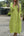 Deep V Cotton-Linen Dress, Long Sleeve Split Maxi Dress