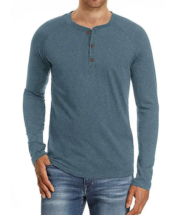 Large Men's European American Long Sleeve T-Shirt