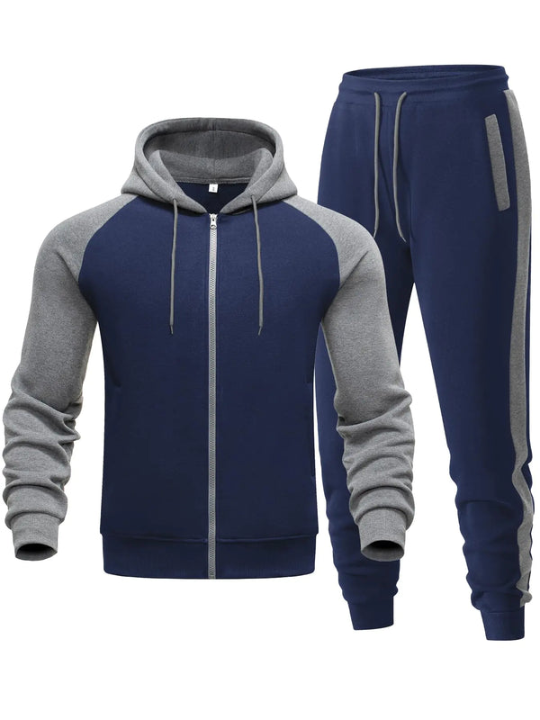 Riskrole Mens Tracksuit 2 Pieces Set Zip Up Hoodie Sweatsuits Athletic Jogging Suit Set Casual Outfit with Pockets