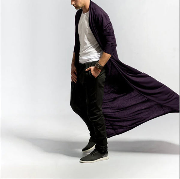 Men's Slim Fit Casual Long Trench Coat