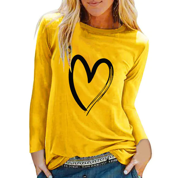 Women's Casual Long Sleeve Loose Basic T-Shirt