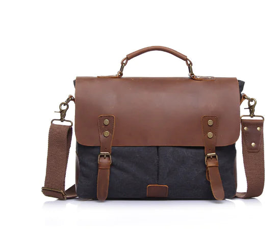 Men's Canvas Messenger Bag, Shoulder Briefcase